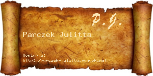 Parczek Julitta névjegykártya